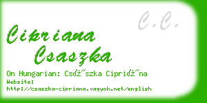 cipriana csaszka business card